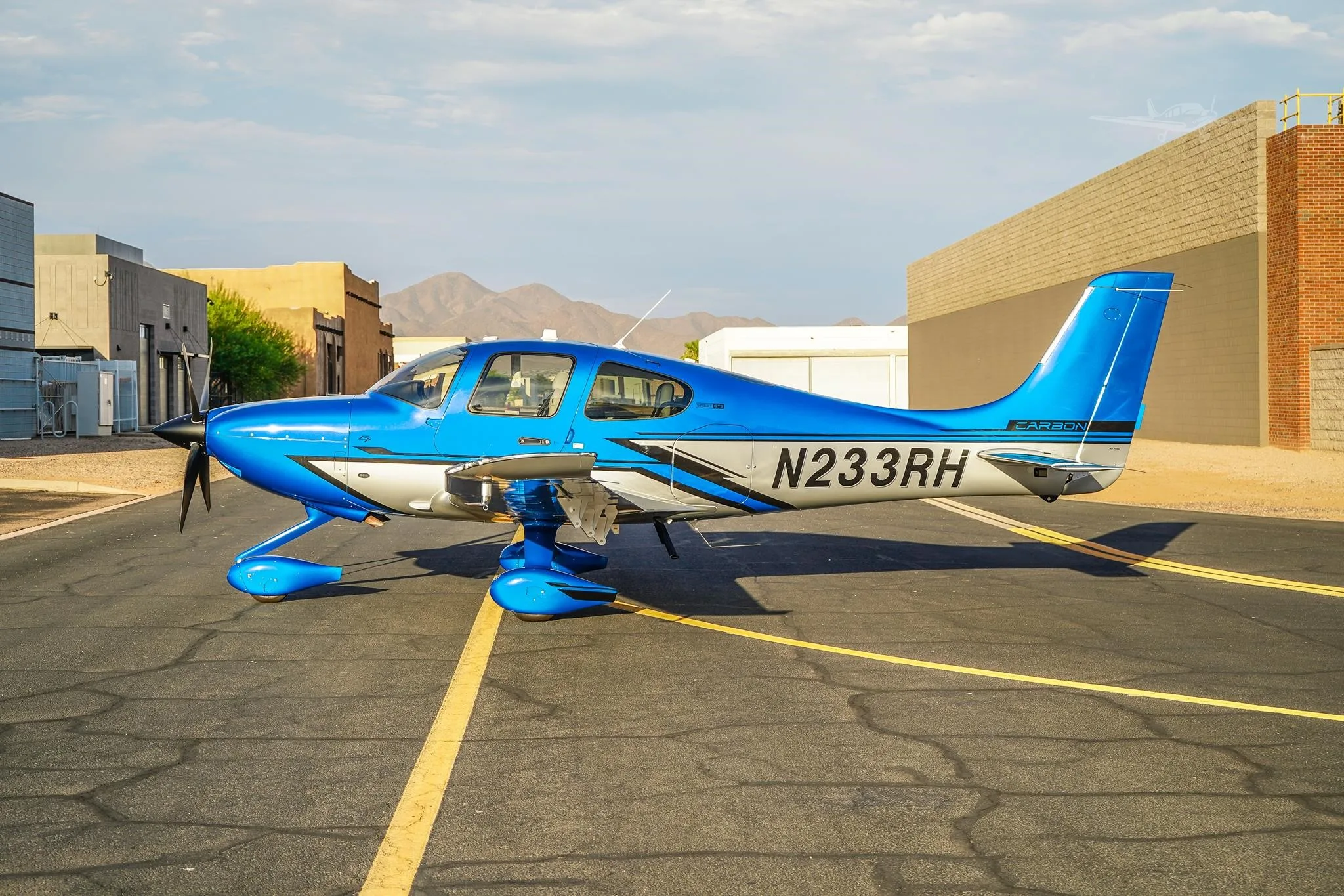 Exterior view of a 2026 CIRRUS SR22-G7+ TURBO, N233RH.