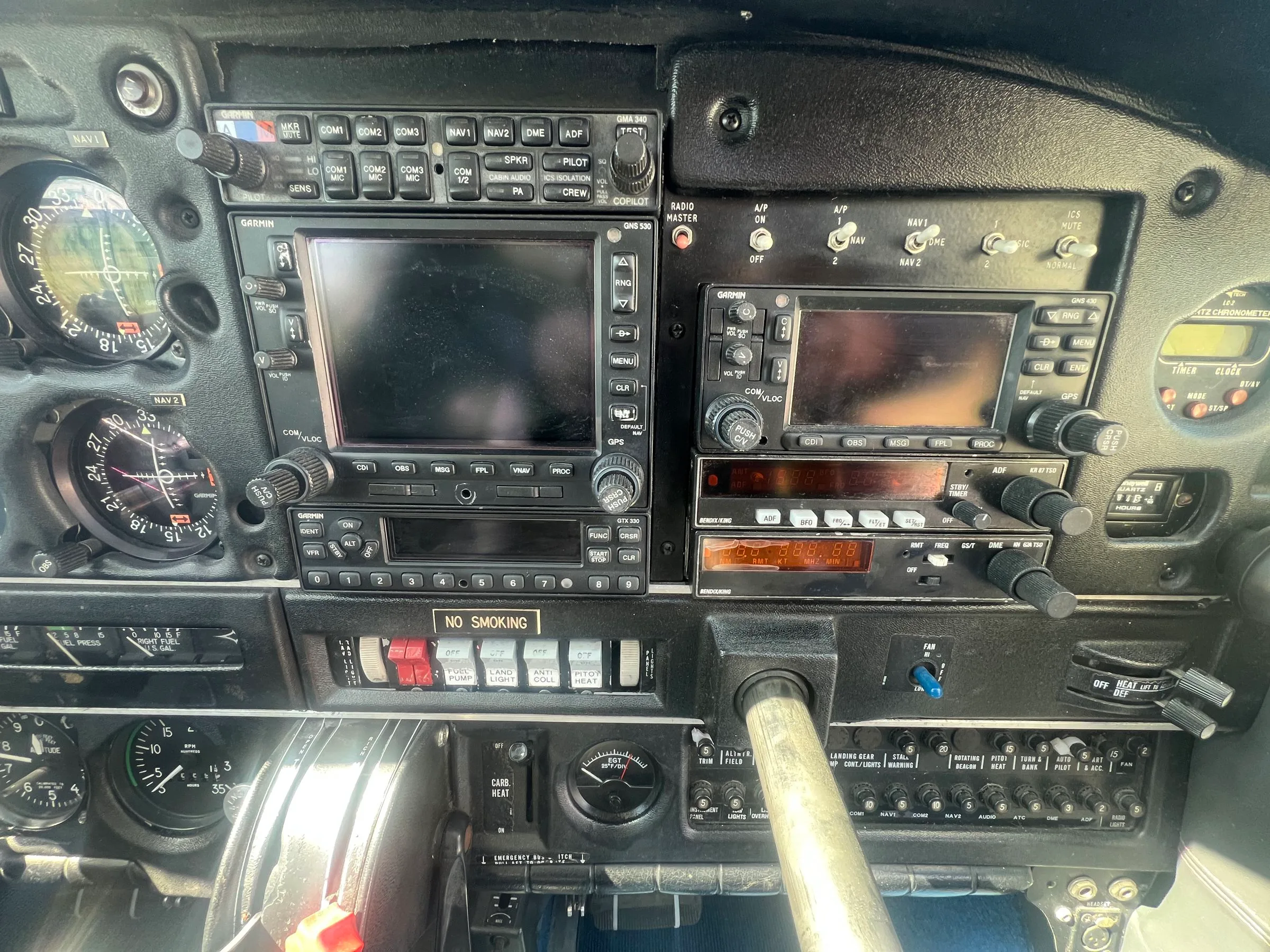 Avionics suite of a 1984 Piper PA-28-181 Archer II.