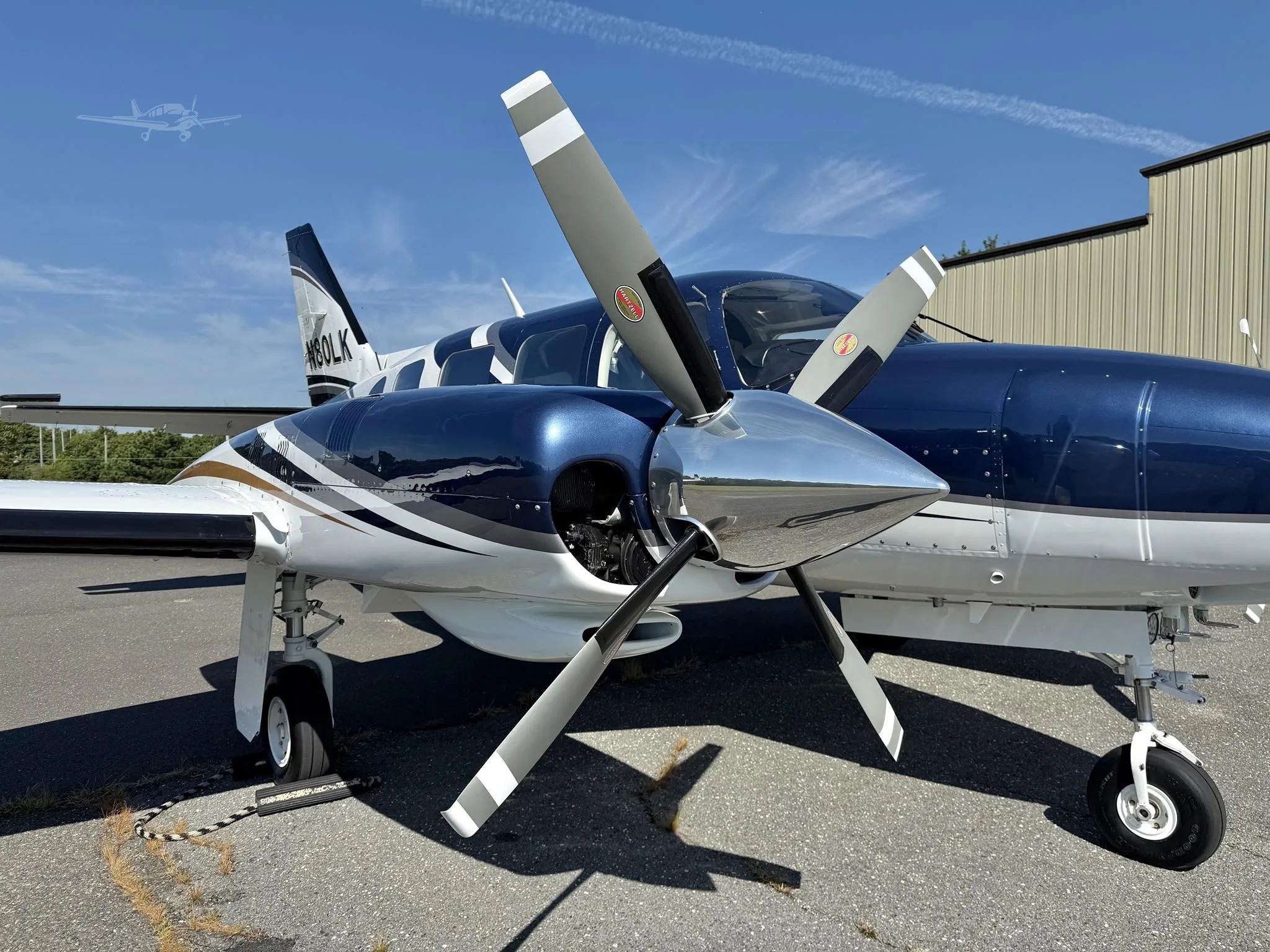 Exterior view of a 1977 PIPER NAVAJO CR, N80LK.