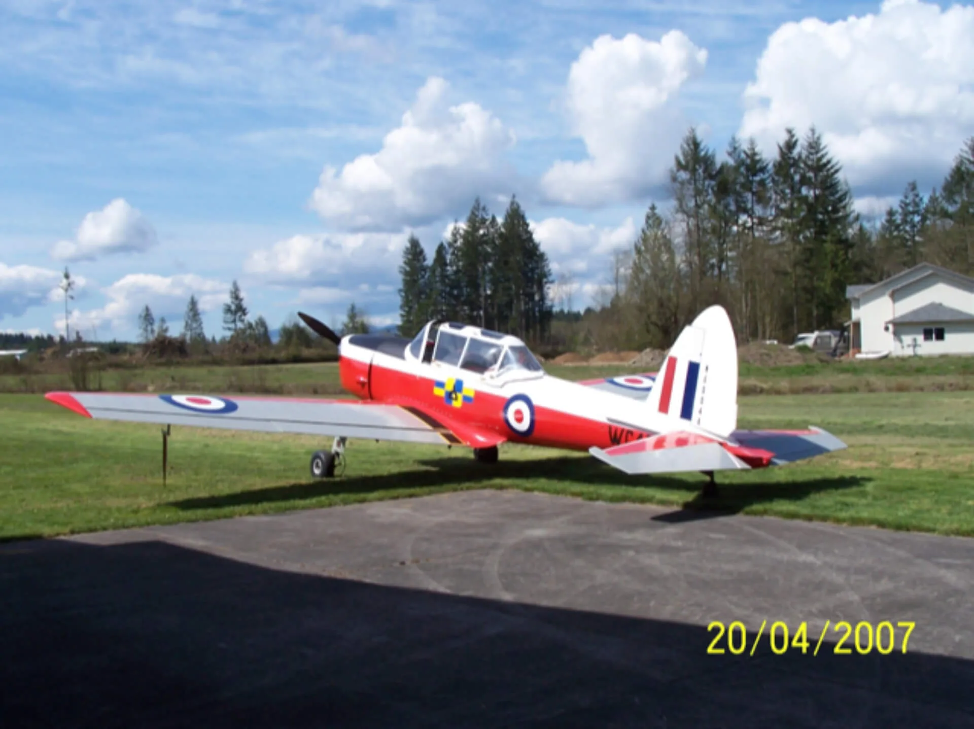 Exterior view of a 1951 de Havilland DHC-1 Series 22, N6004A.