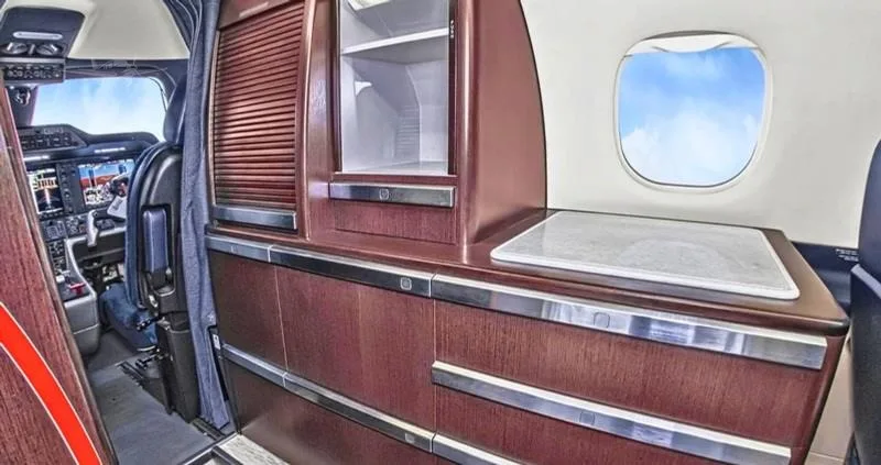 Cabin interior of a 2012 EMBRAER PHENOM 300.