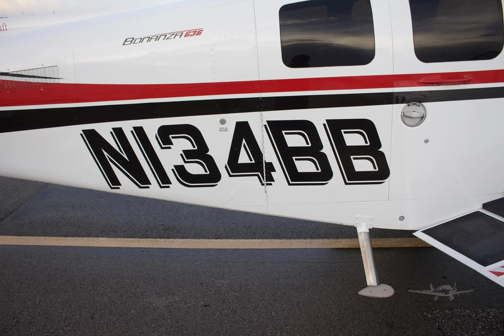 Exterior view of a 2020 BEECHCRAFT G36 BONANZA, N134BB.