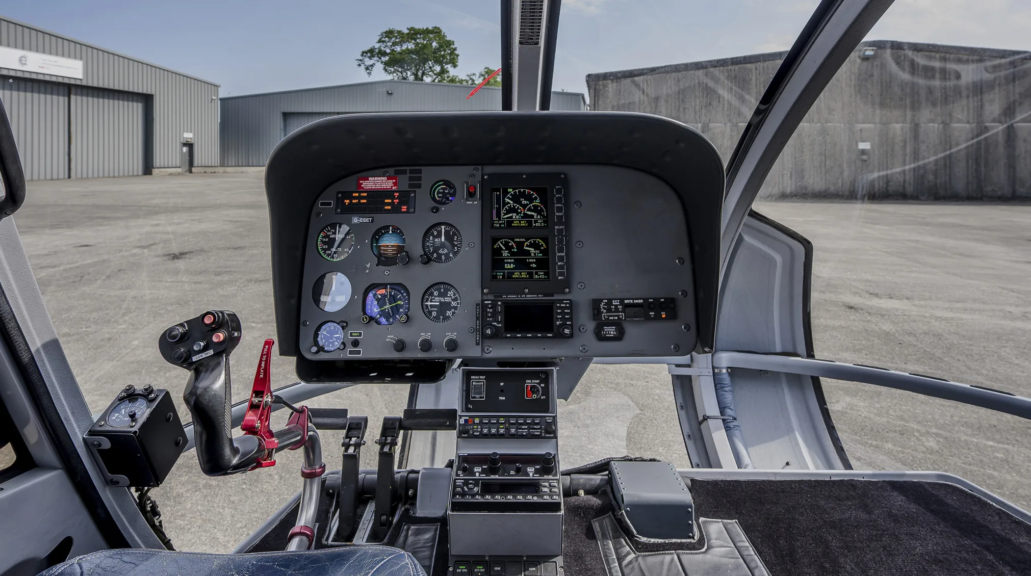 Cockpit and instrument panel of a 2009 Airbus EC130B4.
