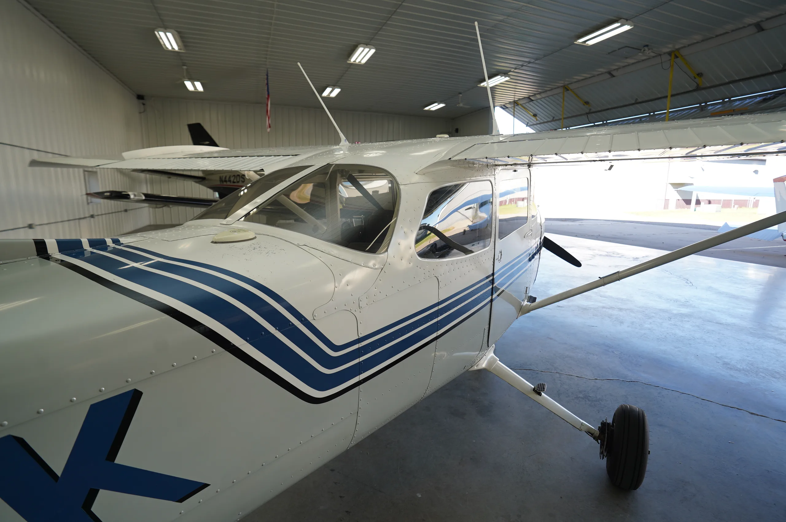 Exterior view of a 1971 Cessna O-320-E2D, N1724K.