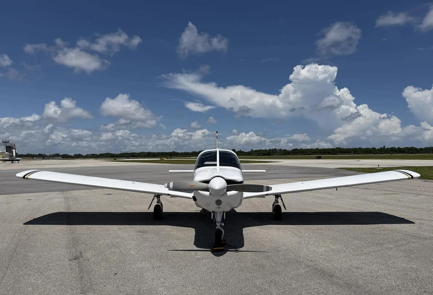 Exterior view of a 1976 Piper PA-28R-200 Arrow II.