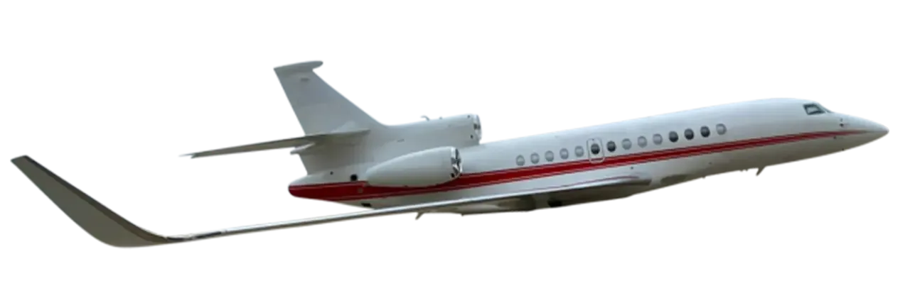 Cabin interior of a Dassault Falcon 7X.