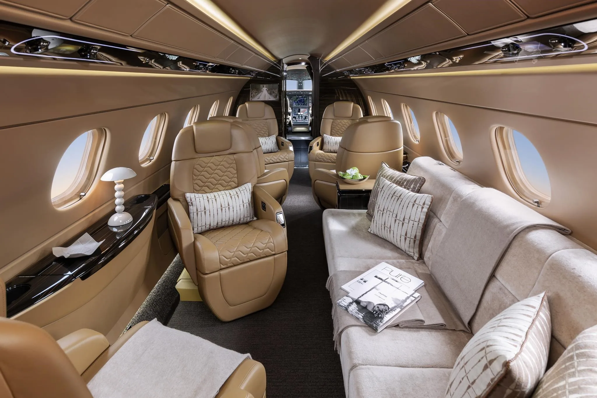 Cabin interior of a 2026 EMBRAER PRAETOR 600.