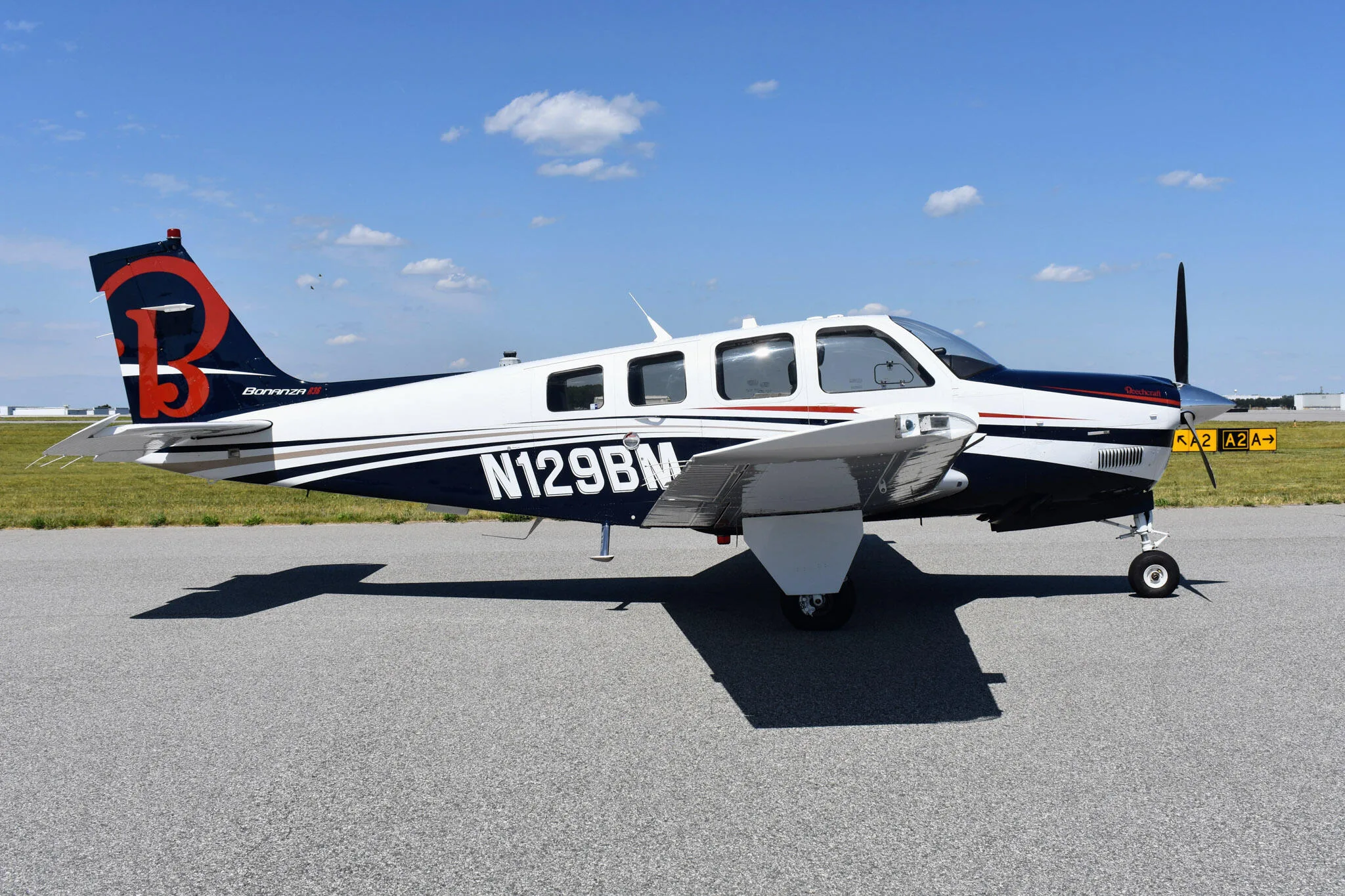 Exterior view of a 2005 Beechcraft A36 Bonanza.