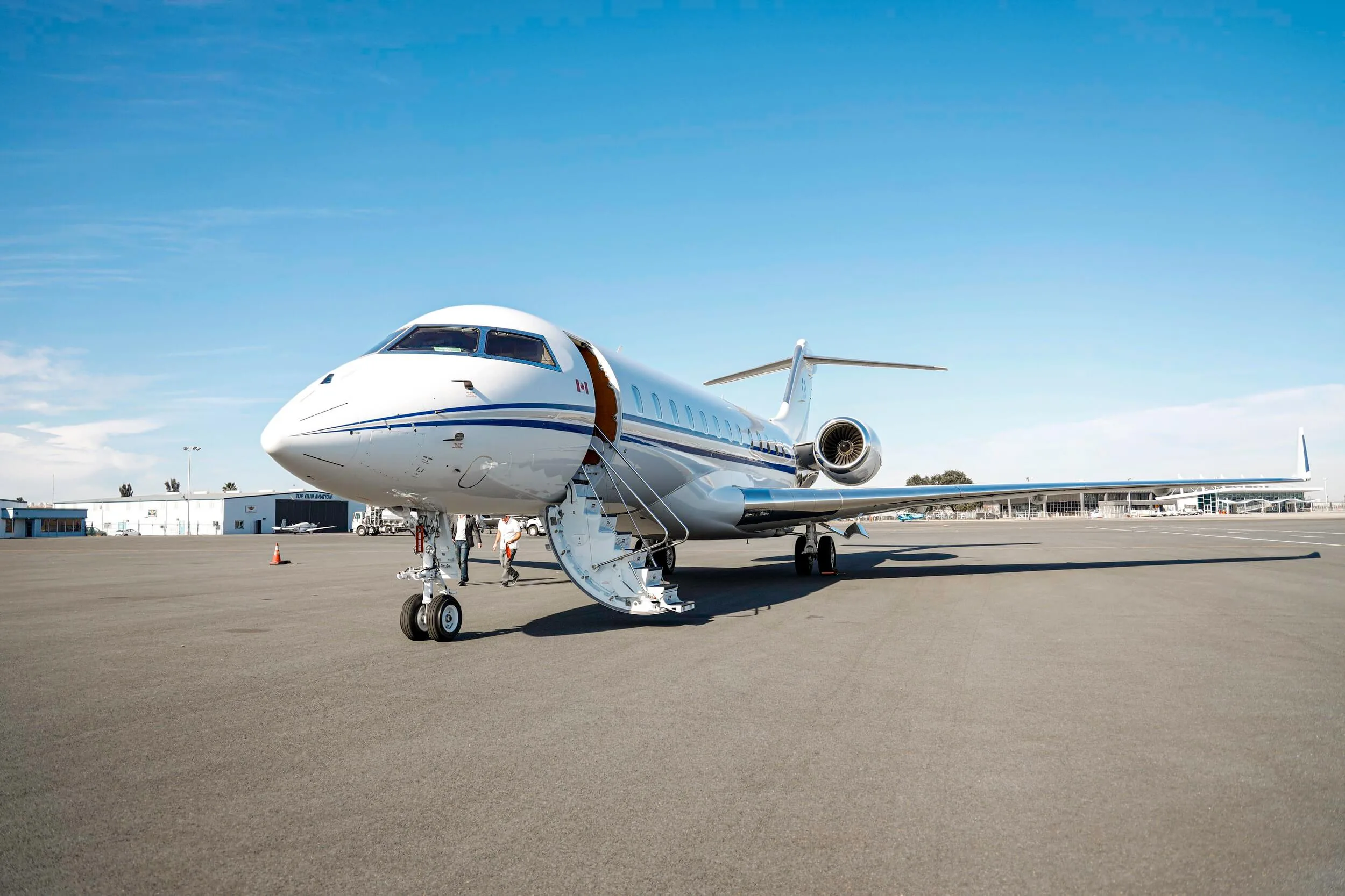 Exterior view of a 2007 Bombardier Global XRS SN9218 C-GXBB | Hopkinson Luxury Aircraft Sales, C-GXBB.