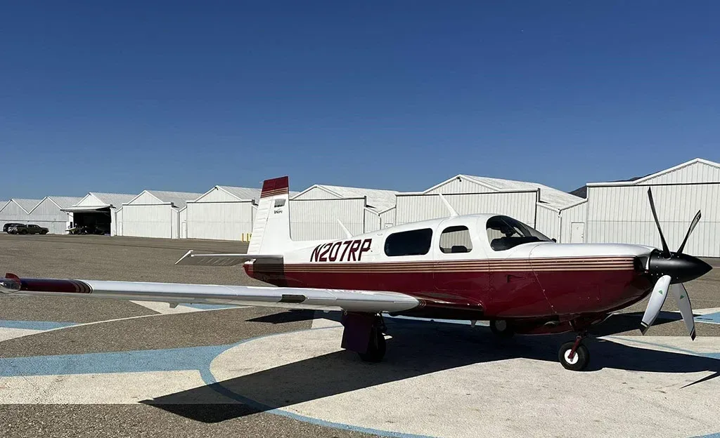 Exterior view of a 1997 Mooney, 25-2009.