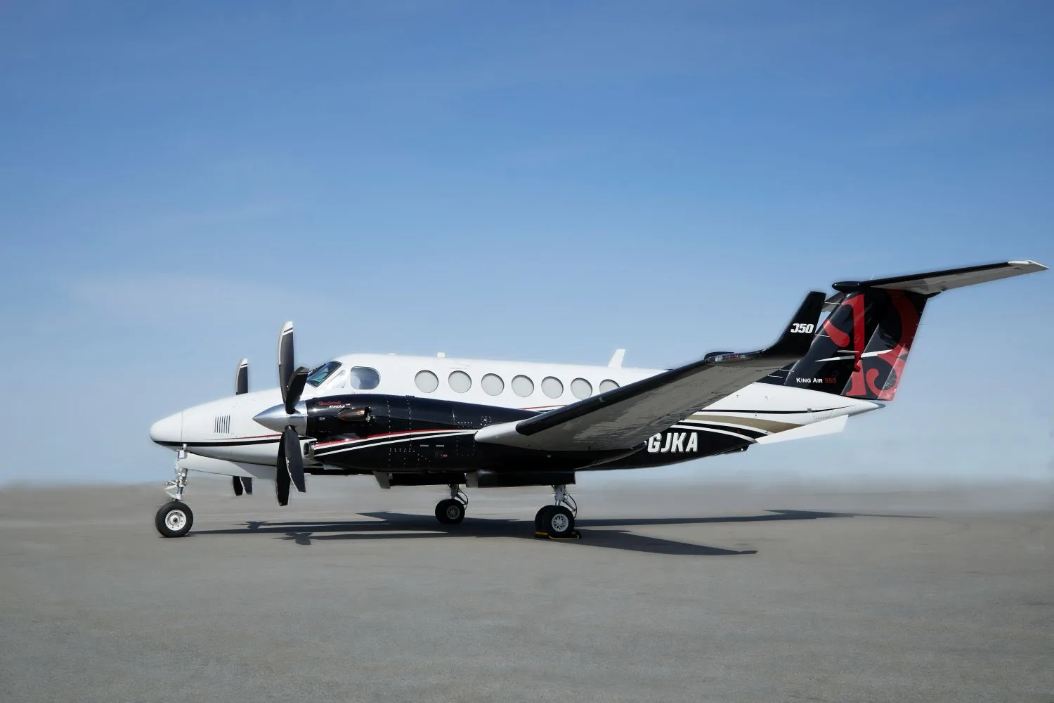 Cabin interior of a 2002 Beechcraft King Air 350.