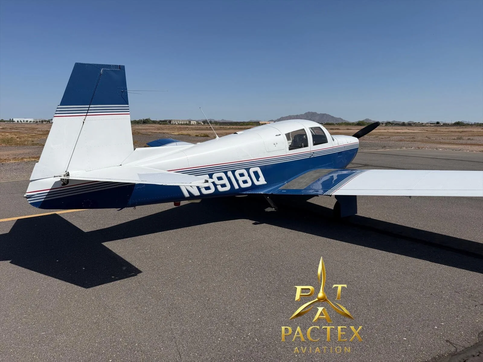 Exterior view of a 1965 Mooney M20E Super 21 / Chaparral.