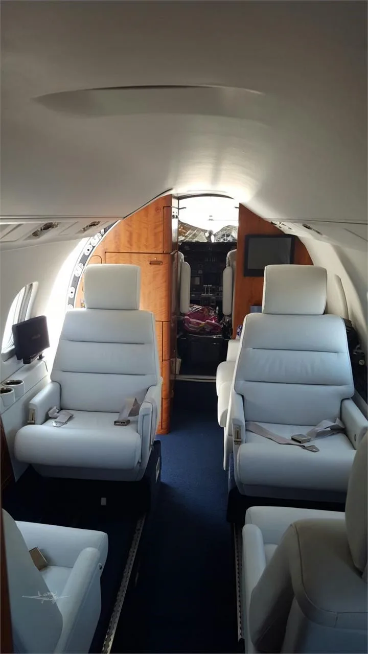 Cabin interior of a 1982 LEARJET 55.