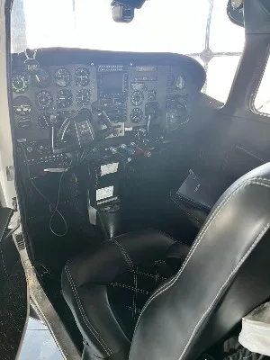 Cockpit and instrument panel of a 1978 Cessna 206.