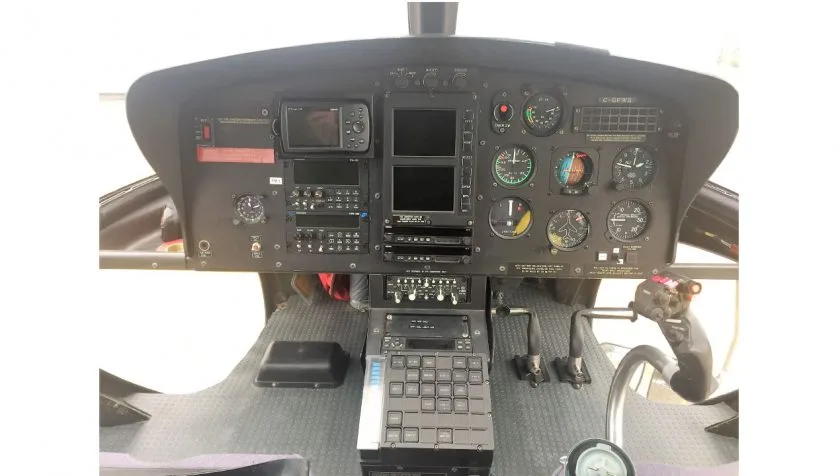 Cockpit and instrument panel of a 2009 Eurocopter AS350B2 4756.
