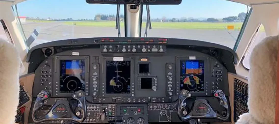 Avionics suite of a 2013 Beechcraft King Air C90GTx -135A’s Collins Pro-Line 21 Raisbeck.
