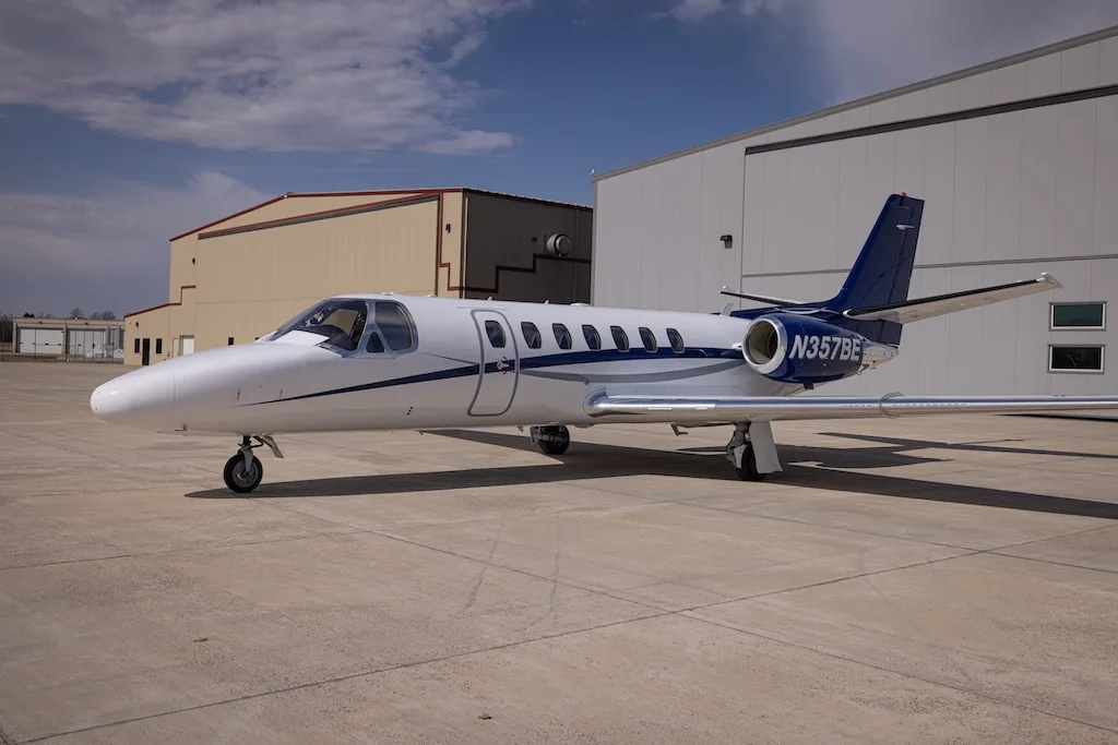 Cabin interior of a 2004 Cessna Citation Encore.