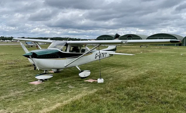 Exterior view of a 1971 Cessna F177RG.