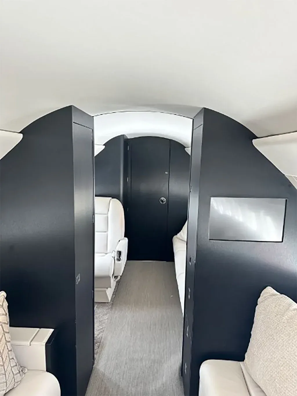 Cabin interior of a 1995 Dassault Falcon 900B.