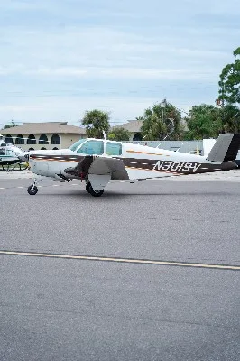 Exterior view of a 1947 Beech Bonanza 35.