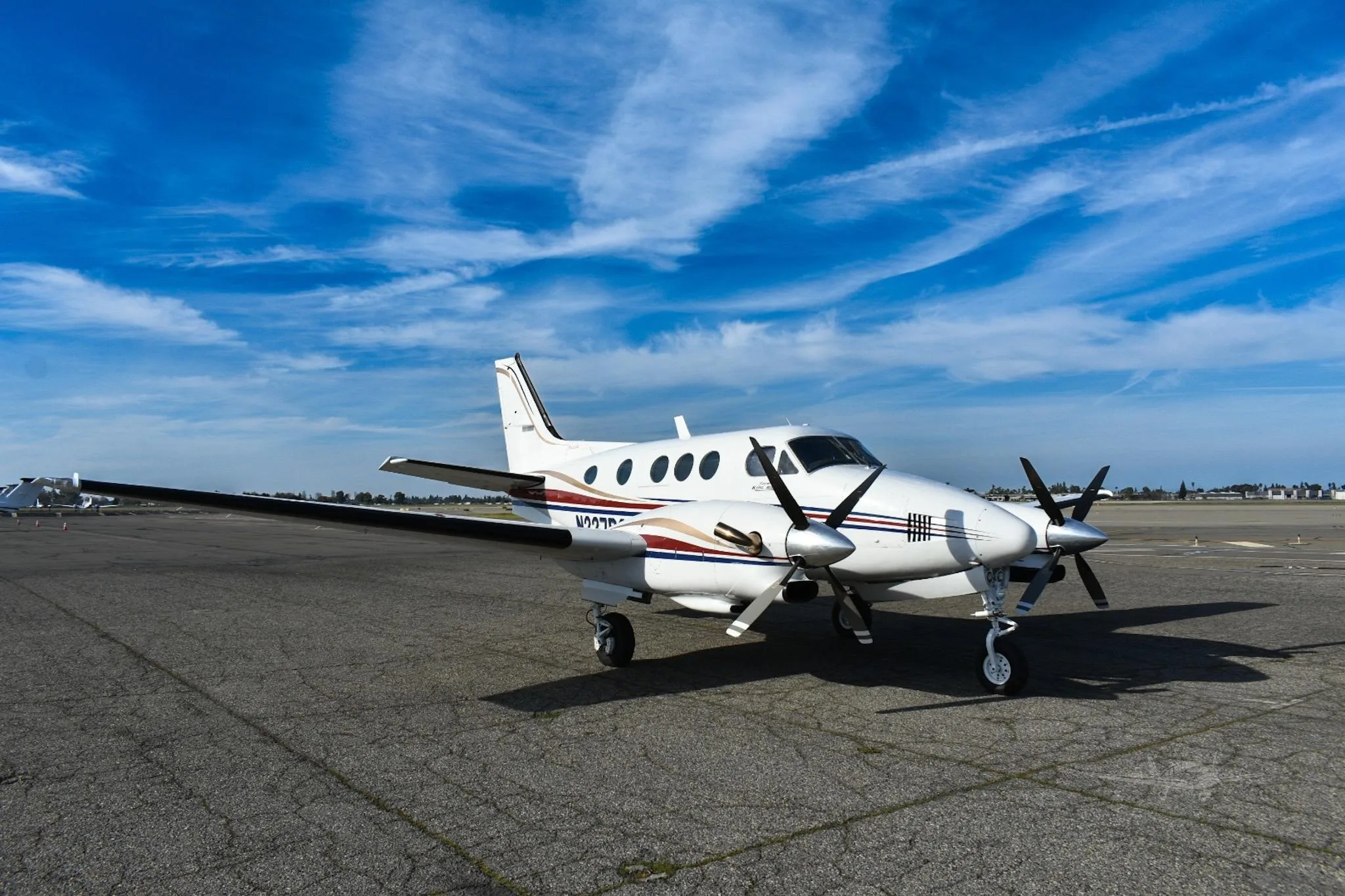 Exterior view of a 1979 BEECHCRAFT KING AIR C90, N227DC.