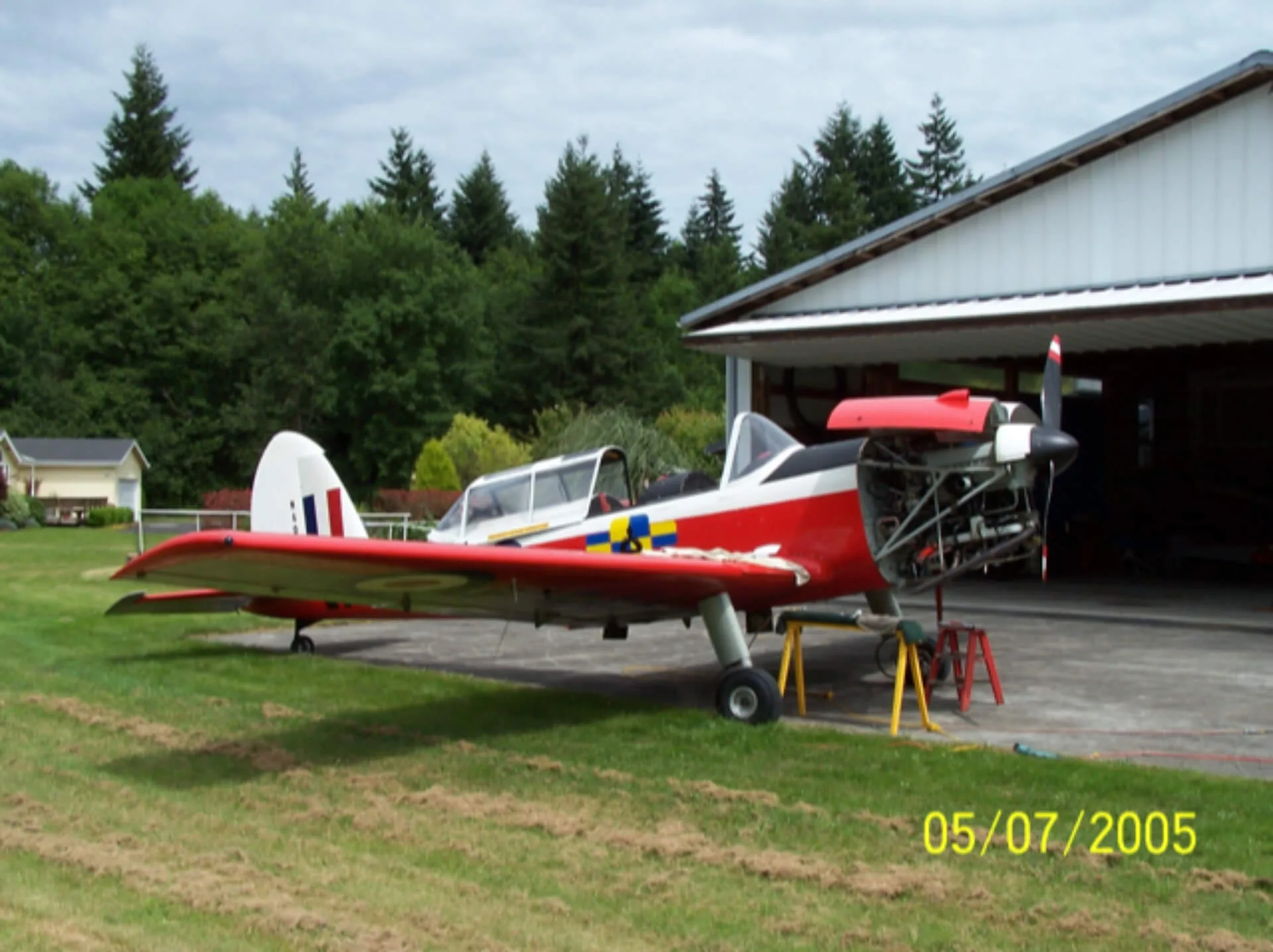 Exterior view of a 1951 de Havilland DHC-1 Series 22, N6004A.