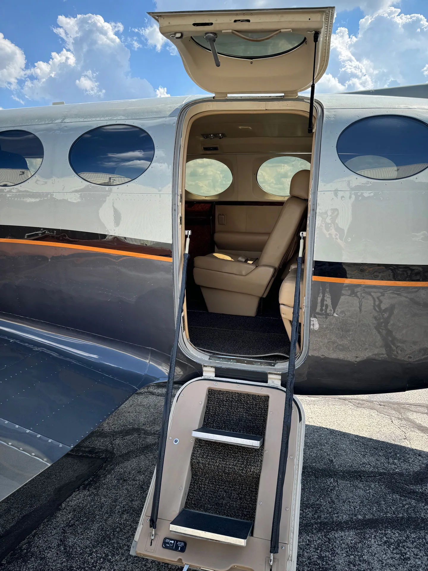 Cabin interior of a 1980 Cessna 414A.