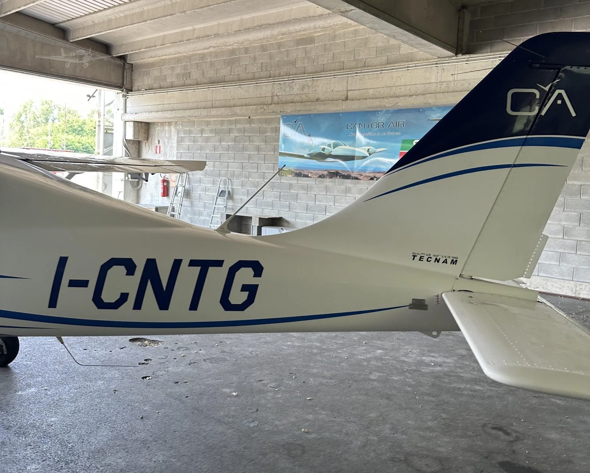 Exterior view of a 2018 TECNAM P2008 JC, I-CNTG.