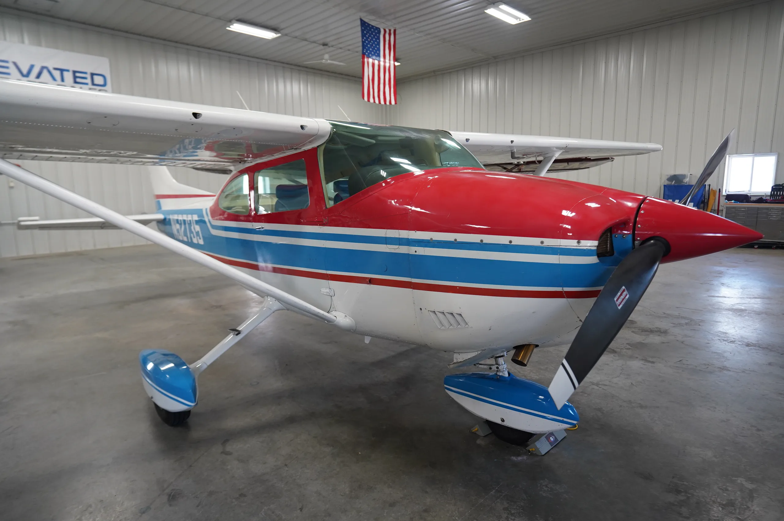 Exterior view of a 1974 Cessna 182P, N52735.