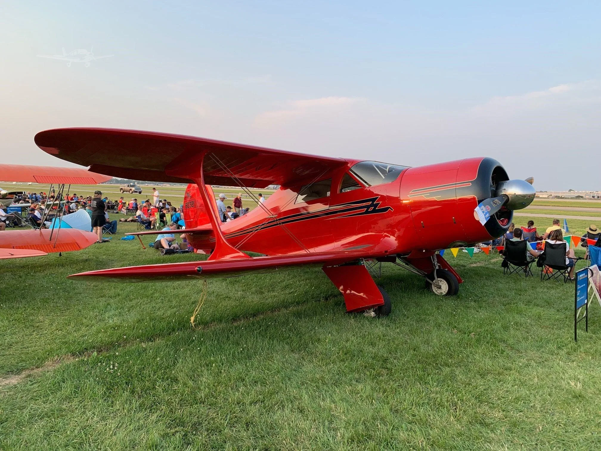 Exterior view of a 1946 BEECHCRAFT 17 STAGGERWING, N80321.
