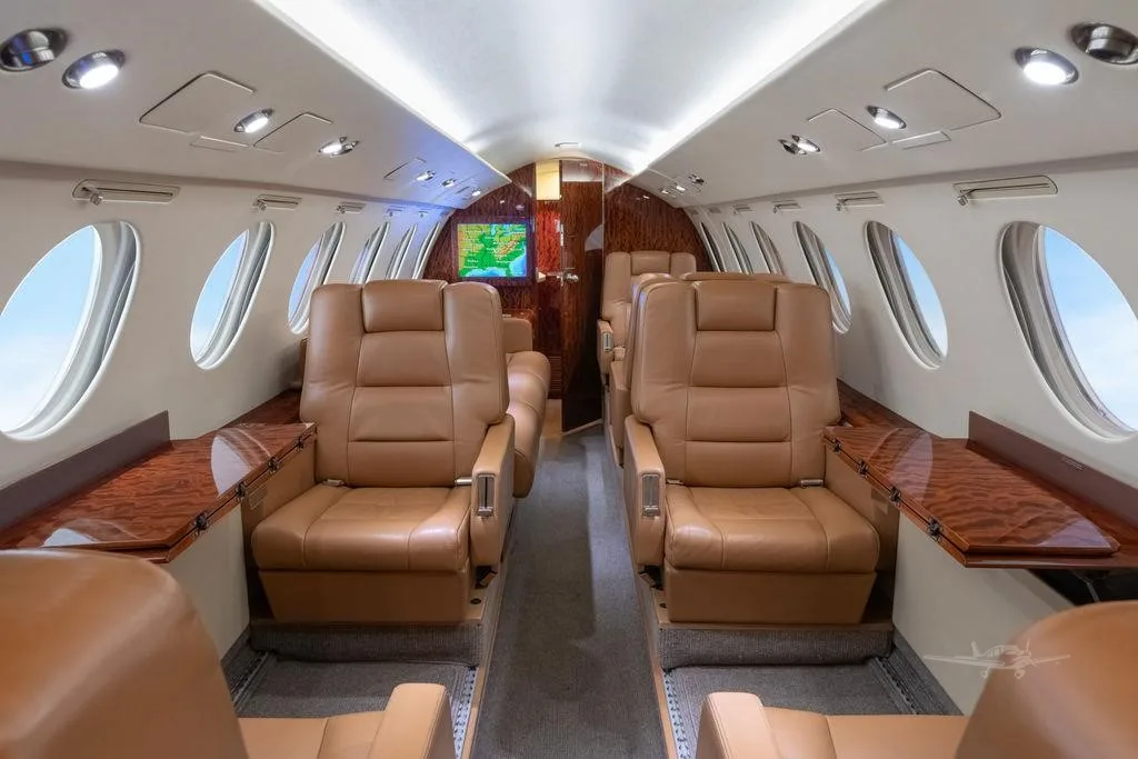 Cabin interior of a 1981 DASSAULT FALCON 50.