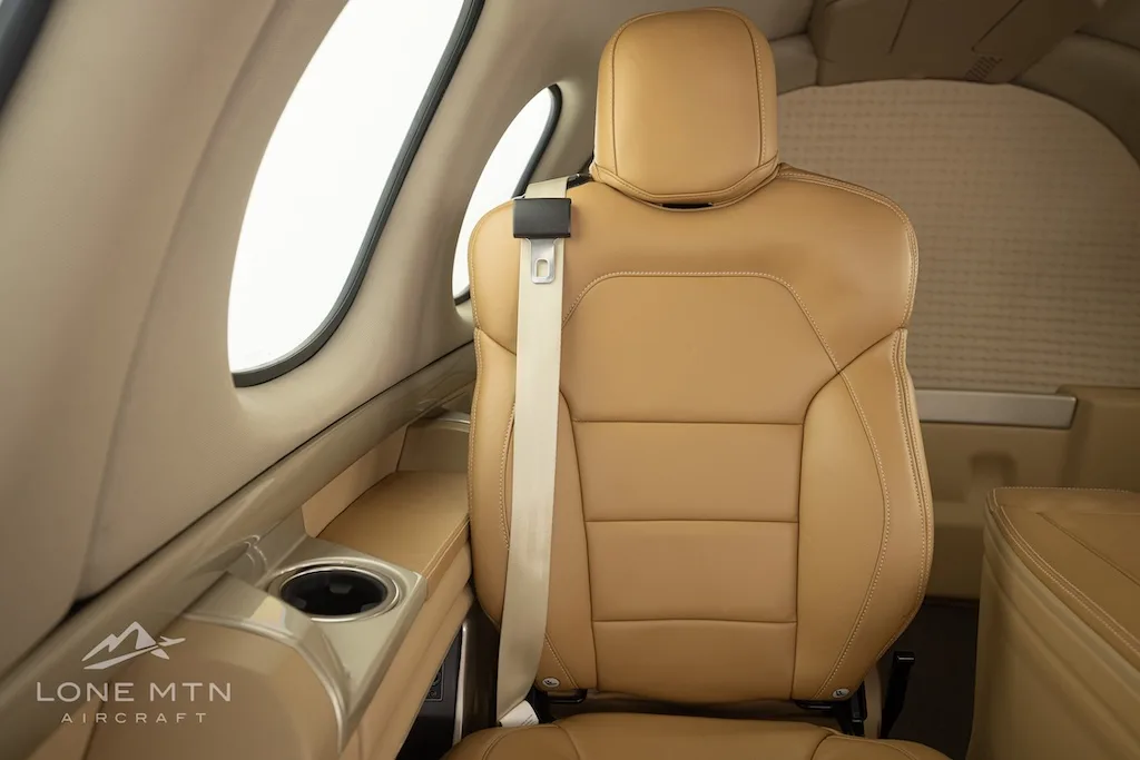 Cabin interior of a 2019 Cirrus SF50 G2+ Vision Jet.