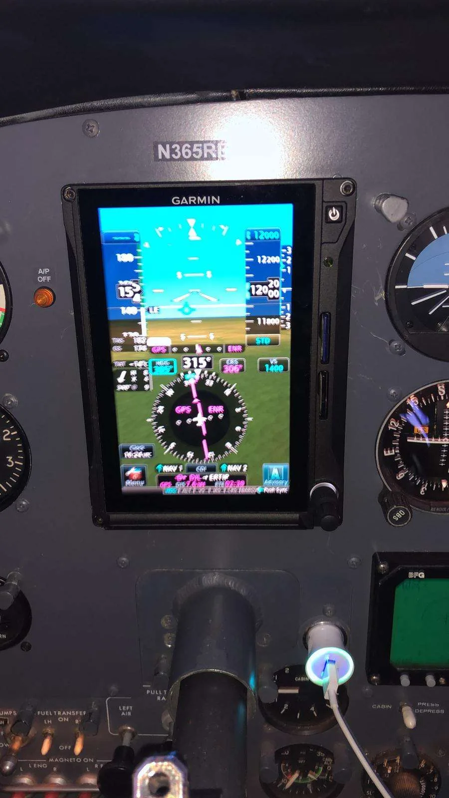 Avionics suite of a 1979 Cessna C340A.