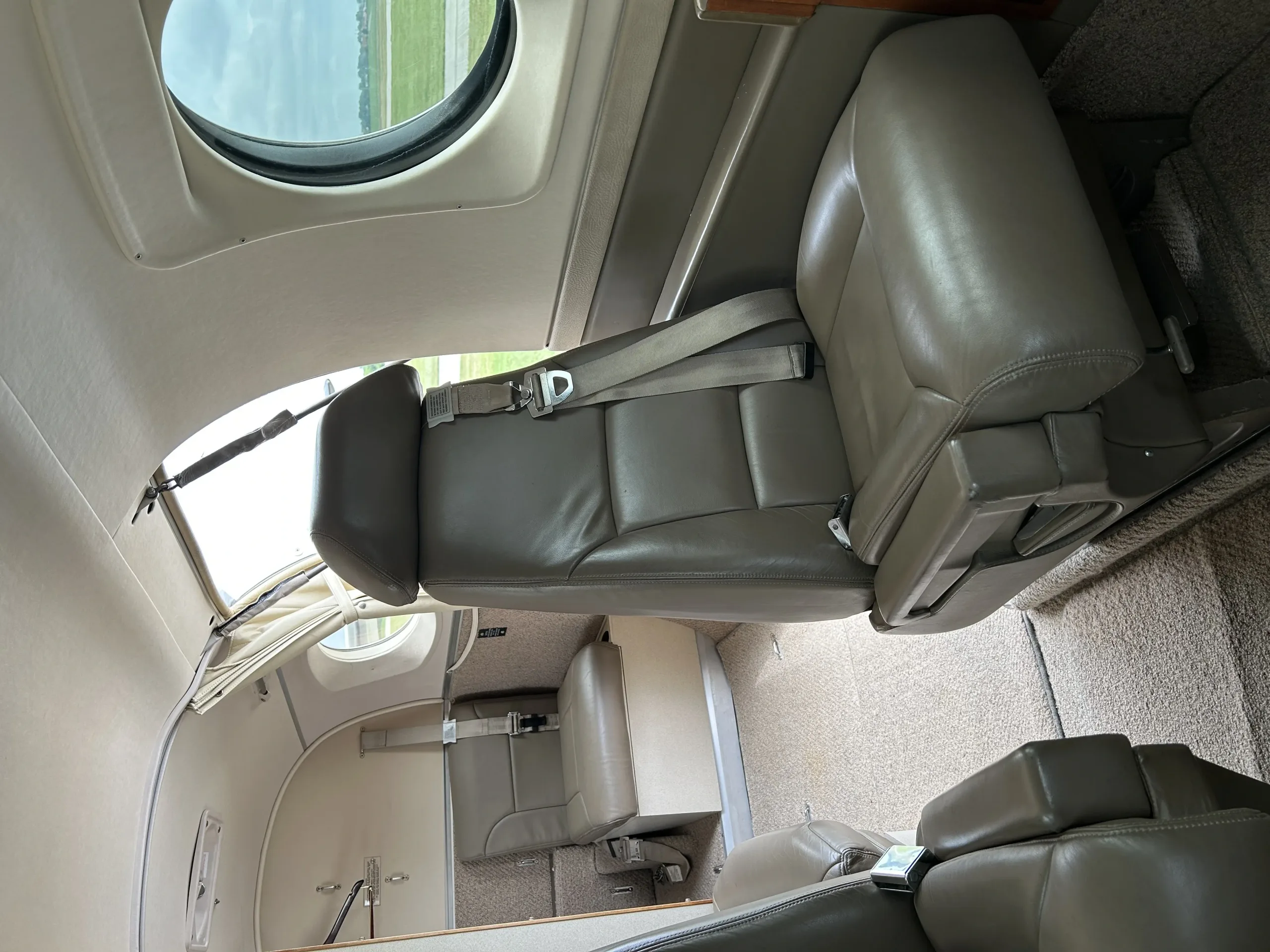 Cabin interior of a 1995 Beechcraft King Air.