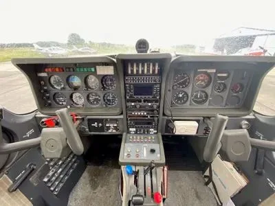 Cockpit and instrument panel of a 1987 Socata TB-10 Tobago.