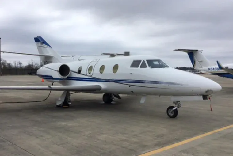 Cabin interior of a 1981 Dassault Falcon 100 SN 183.