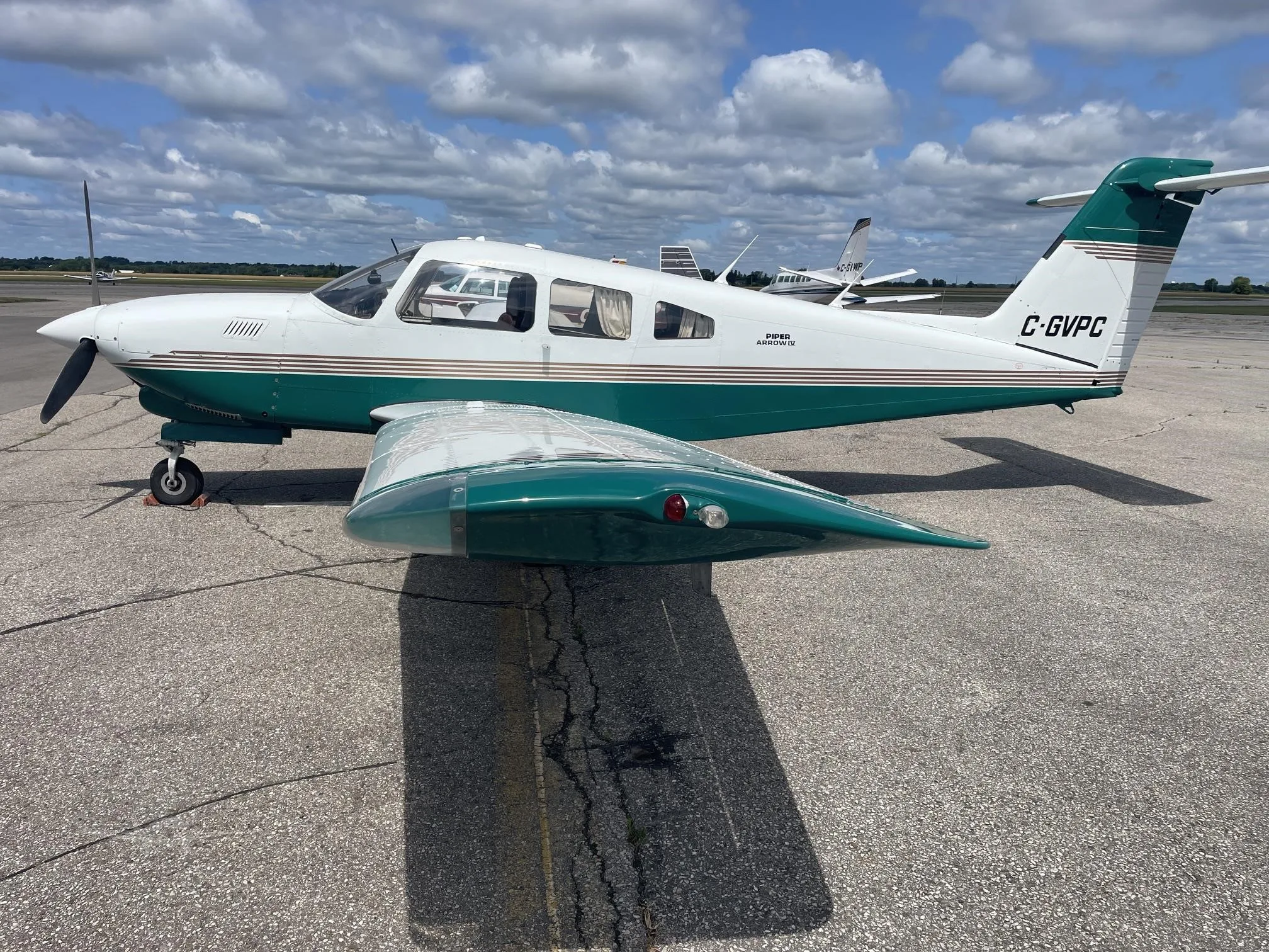 Exterior view of a 1979 PIPER TURBO ARROW, C-GVPC.