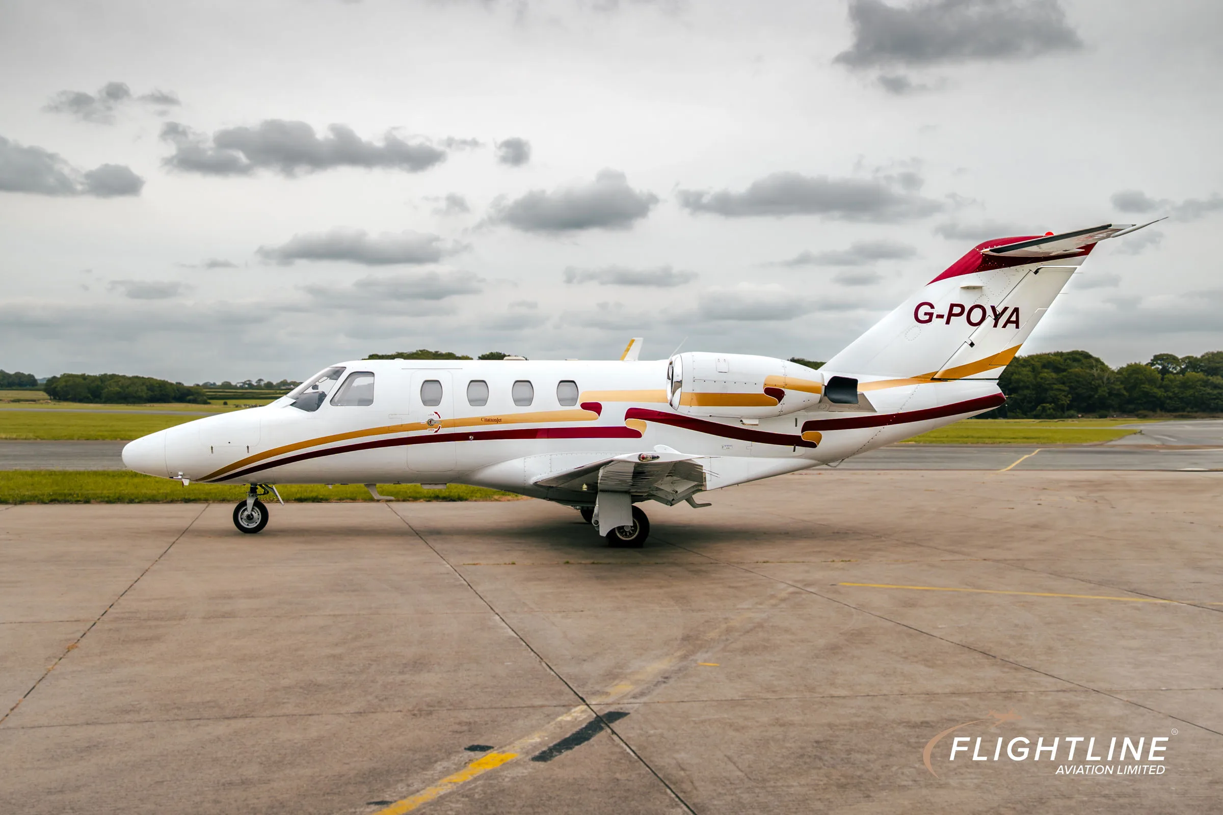 Exterior view of a 1997 Cessna 525 CitationJet.