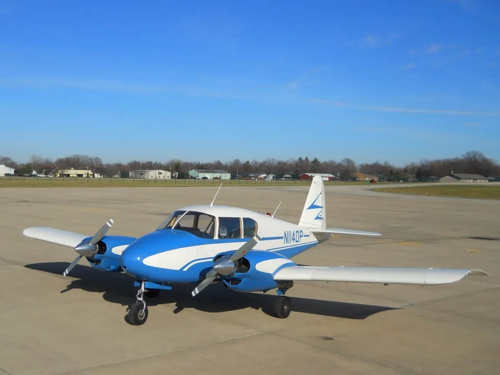Exterior view of a 1955 Piper Apache - N1140P Aircraft.