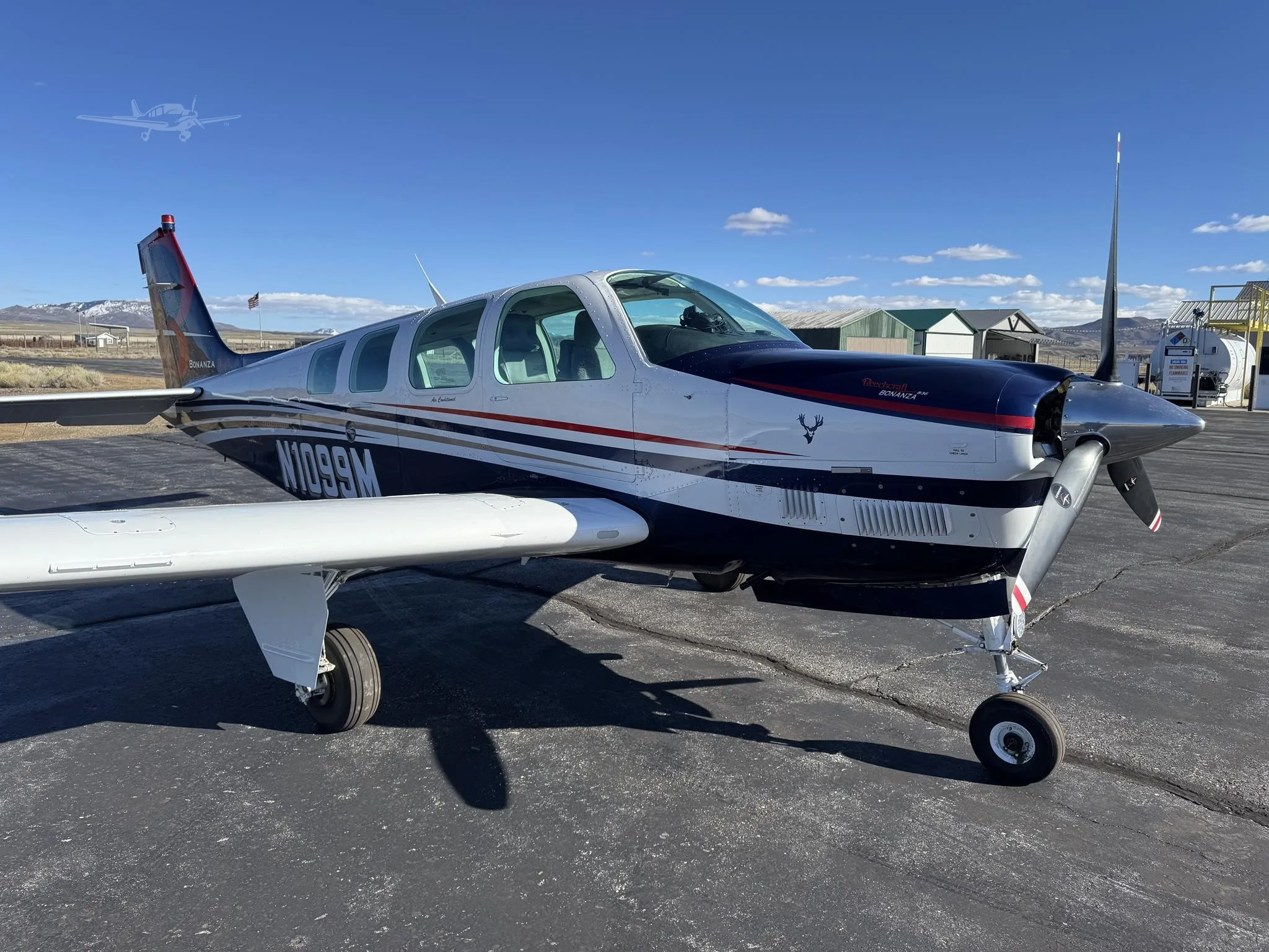 Exterior view of a 1996 BEECHCRAFT B36TC BONANZA.
