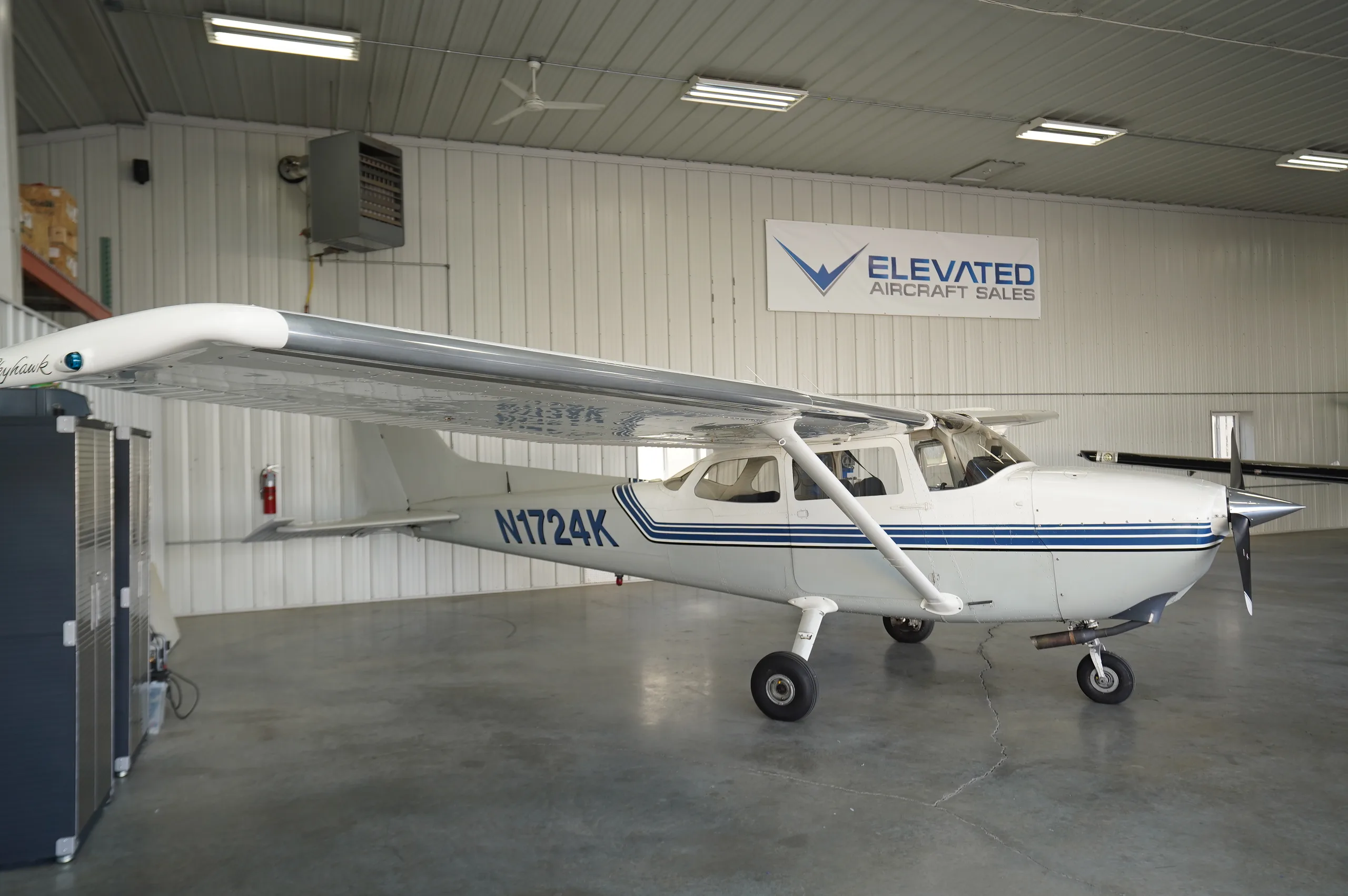 Exterior view of a 1971 Cessna O-320-E2D, N1724K.