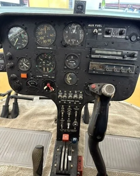 Cockpit and instrument panel of a 1949 Hiller.