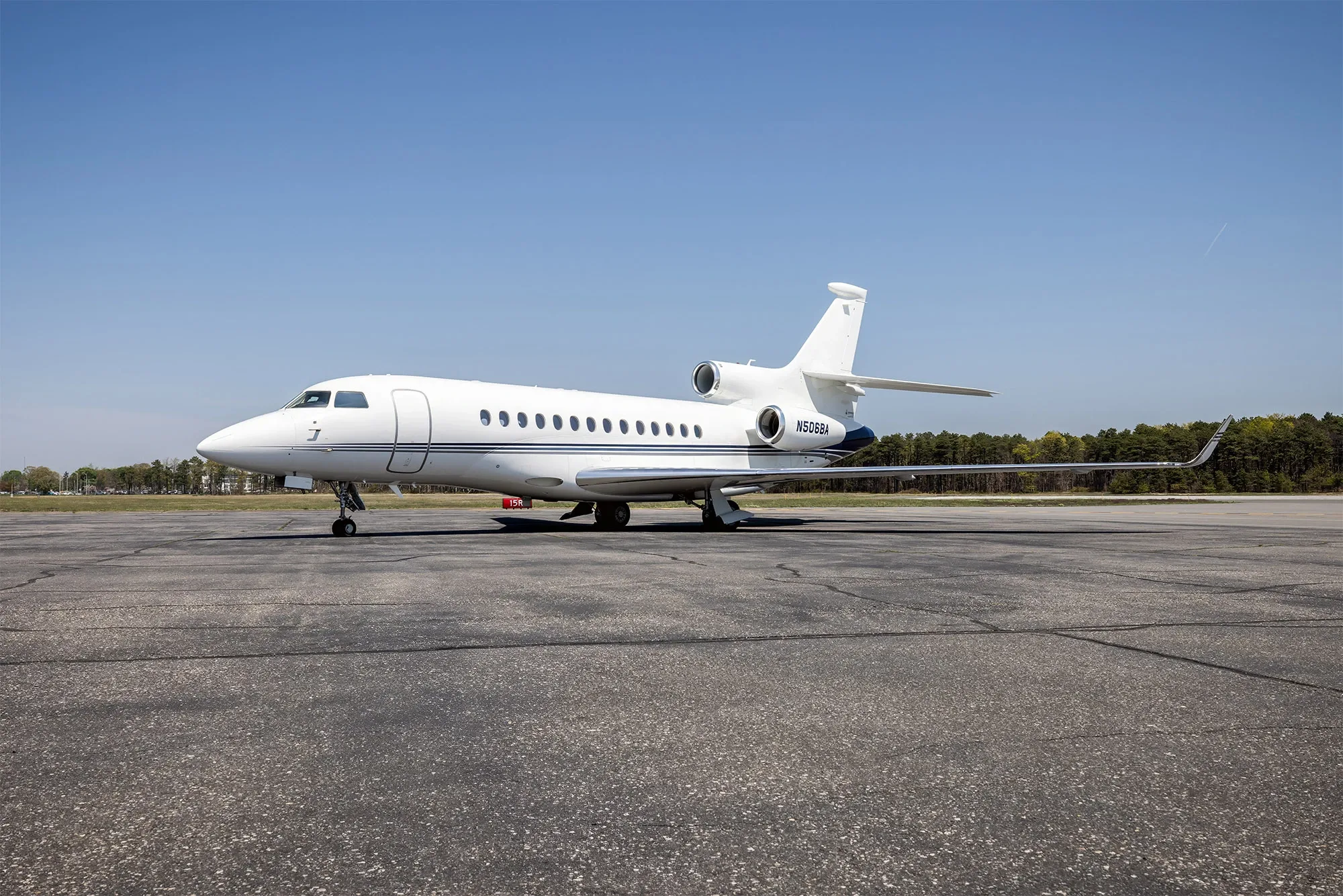 Exterior view of a 2012 Dassault Falcon 7X.