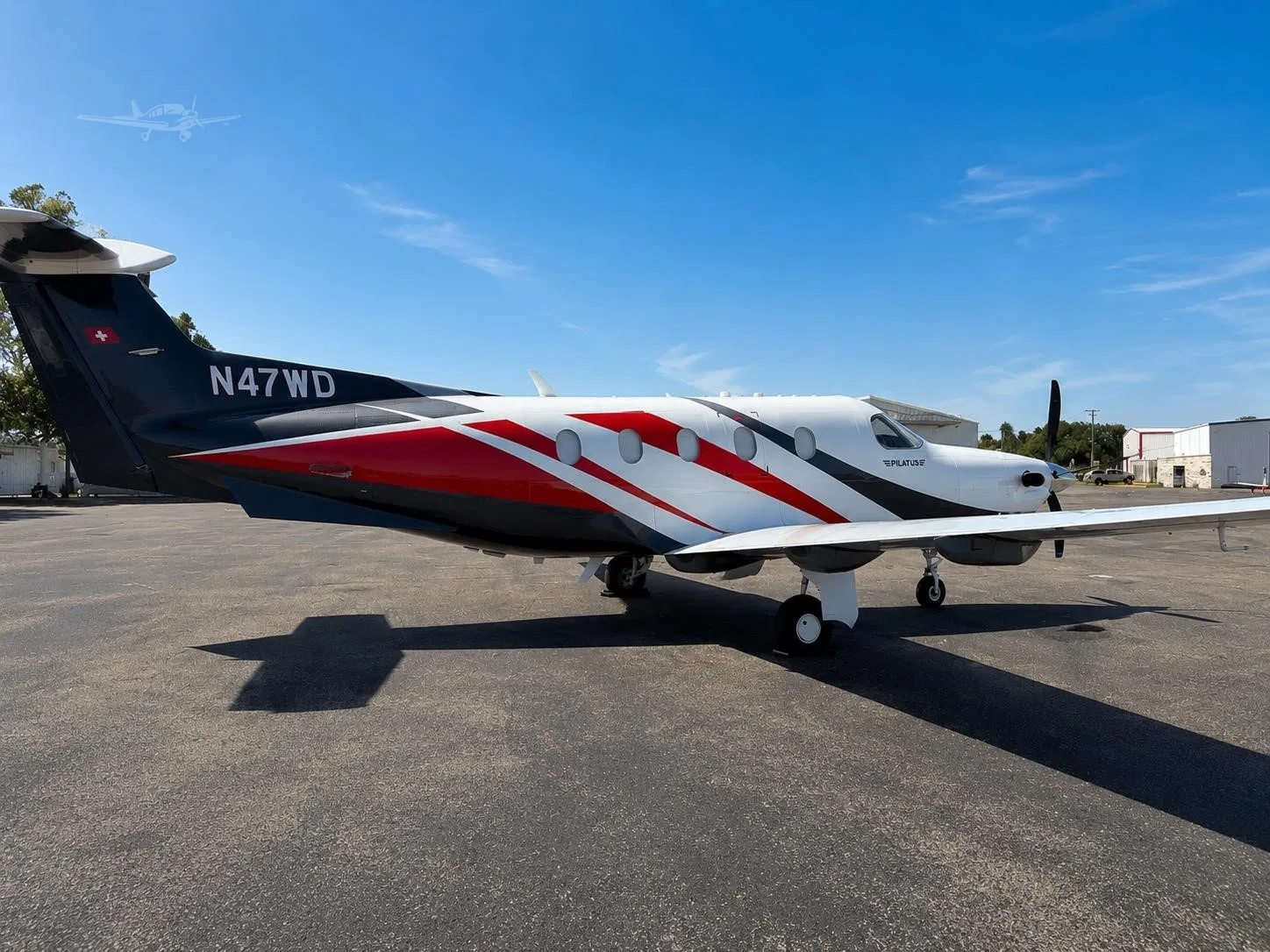 Exterior view of a 2019 PILATUS PC-12 NG, N47WD.