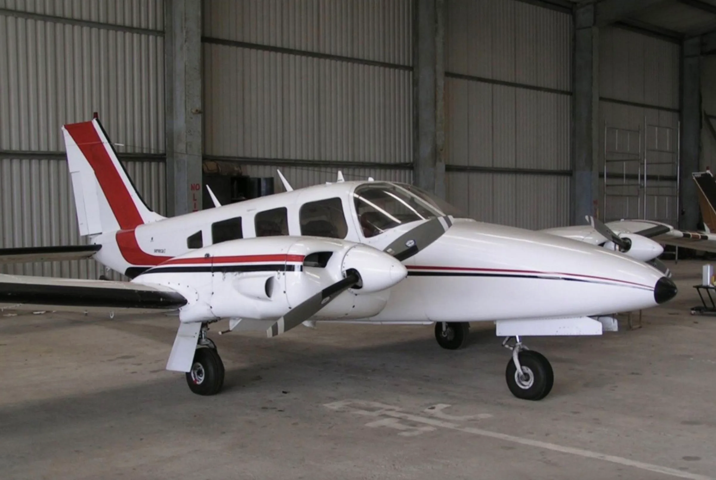 Exterior view of a 1973 Piper PA-34-200 Seneca.