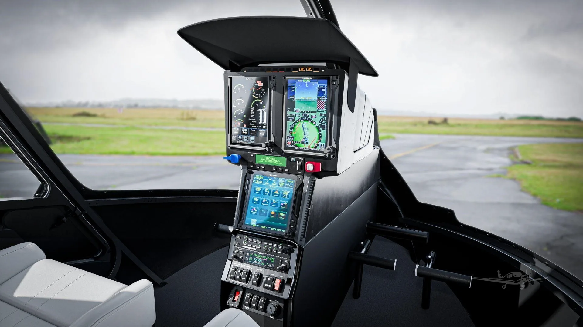 Avionics suite of a 2027 ROBINSON R66.