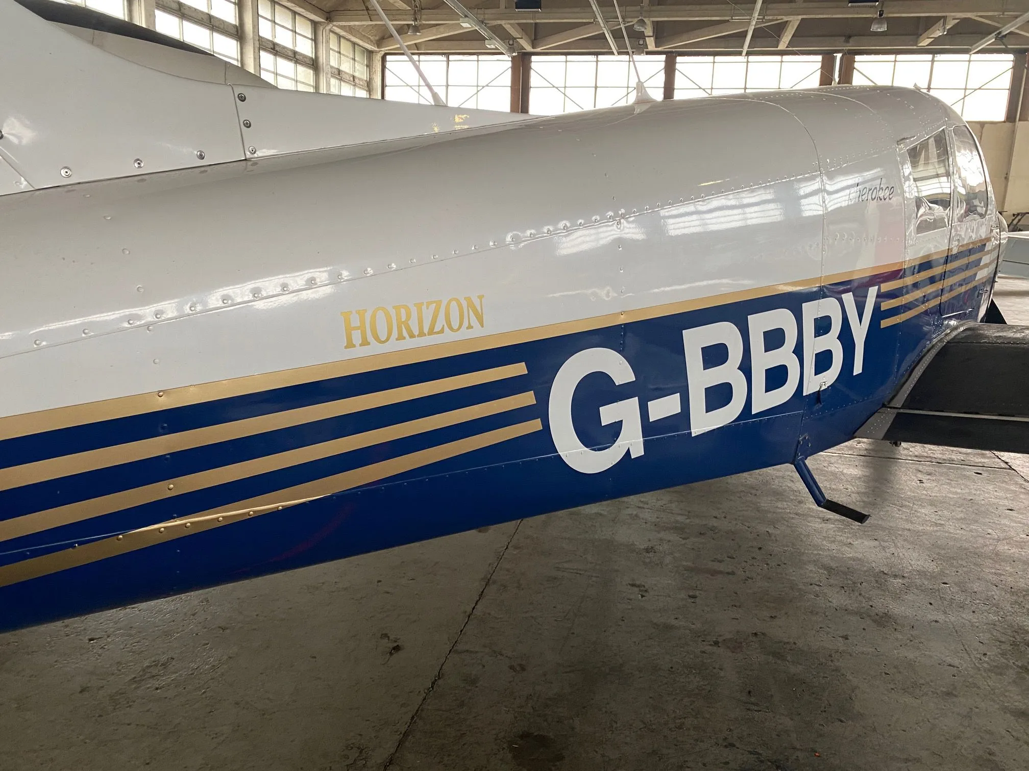 Exterior view of a 1973 Piper PA-28-140 Cherokee.