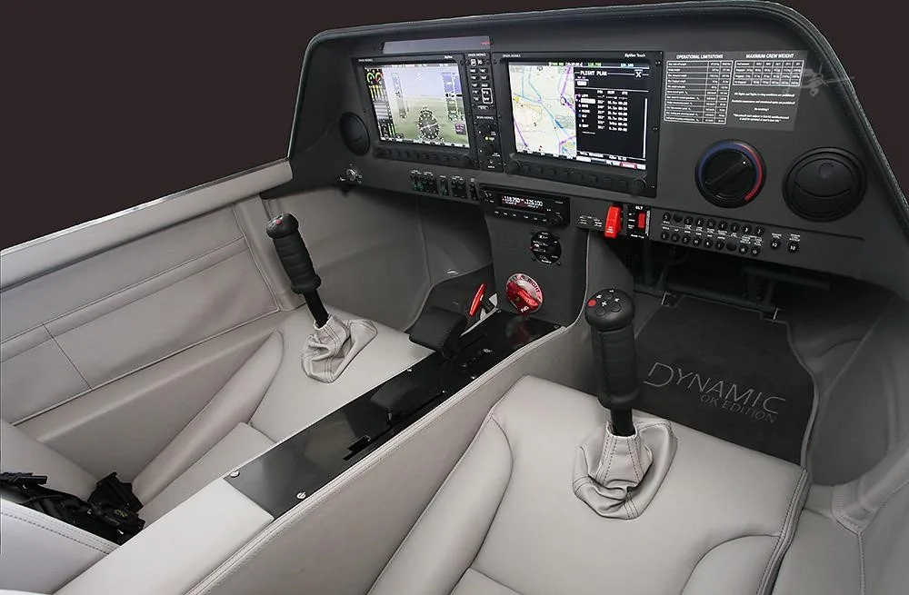 Cockpit and instrument panel of a 2026 AEROSPOOL WT-9 DYNAMIC.