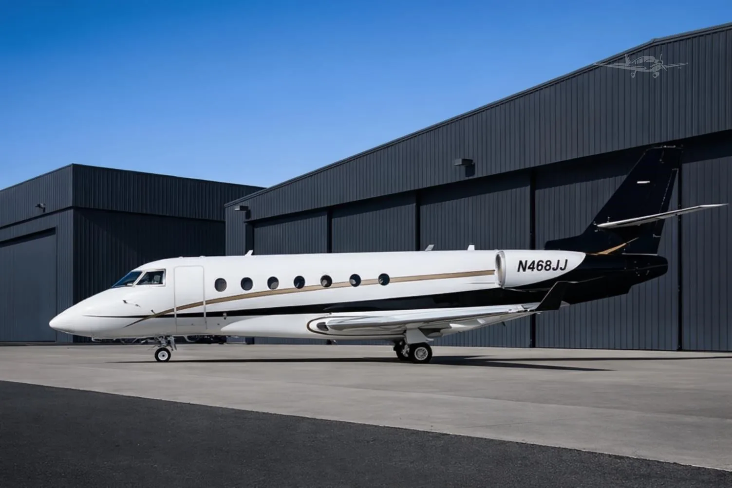 Exterior view of a 2006 GULFSTREAM G200, N468JJ.