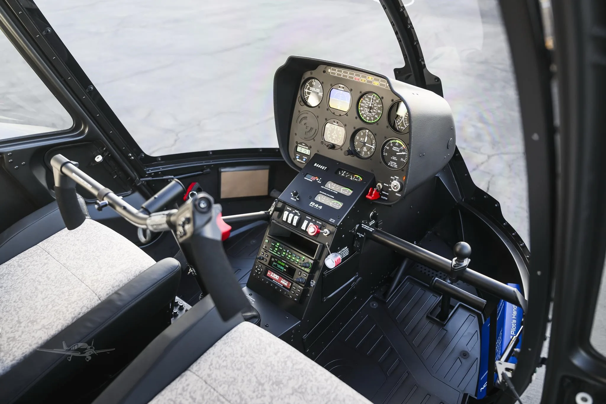Cockpit and instrument panel of a 2026 ROBINSON R44 RAVEN I.
